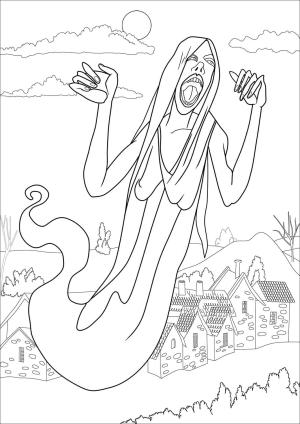 Hayalet boyama sayfası,  coloring page, Banshee, 