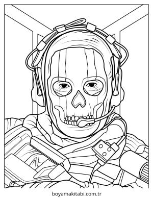 Hayalet boyama sayfası – basit çizim, kolay boyama