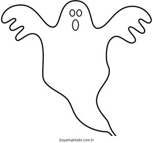 Hayalet boyama sayfası – çizgi film temalı, basit çizim