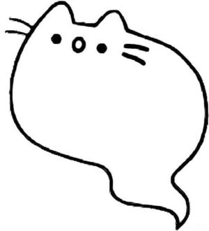 Hayalet boyama sayfası,  coloring page, Pusheen Hayaleti, 