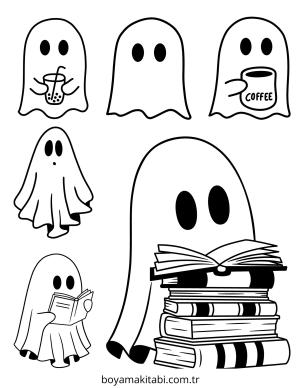 Hayalet boyama sayfası – el becerilerini geliştirir, boyama çalışması