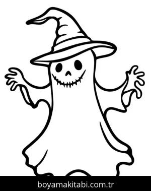 Hayalet boyama sayfası – el becerilerini geliştirir, boyama çalışması