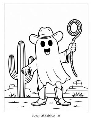 Hayalet boyama sayfası – keyifli zaman, renkli çizimler