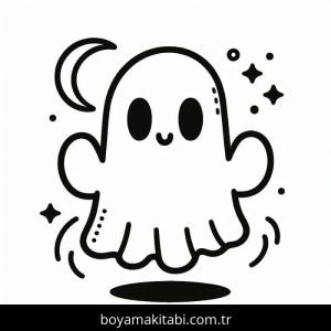 Hayalet boyama sayfası – boyama çalışması, yaratıcılığı geliştirir