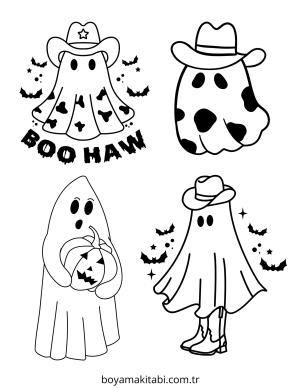 Hayalet boyama sayfası – sevimli karakter, sanatsal çalışma