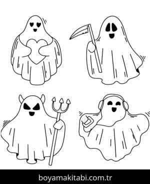 Hayalet boyama sayfası – ücretsiz yazdır, boyama etkinliği