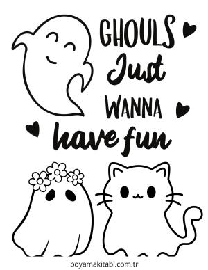 Hayalet boyama sayfası – renkli çizimler, okul öncesi