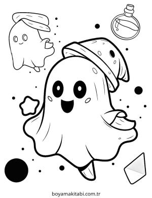 Hayalet boyama sayfası – boyama etkinliği, çocuk aktivitesi