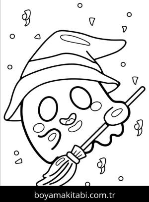 Hayalet boyama sayfası – renkli çizimler, okul öncesi