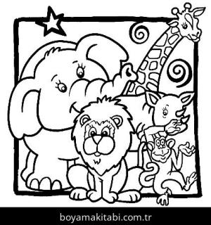 Hayvanat Bahçesi boyama sayfası,  coloring page, , Adorable Zoo Animals