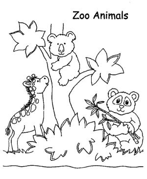 Hayvanat Bahçesi boyama sayfası,  coloring page, Hayvanat Bahçesinde Normal Hayvan, 