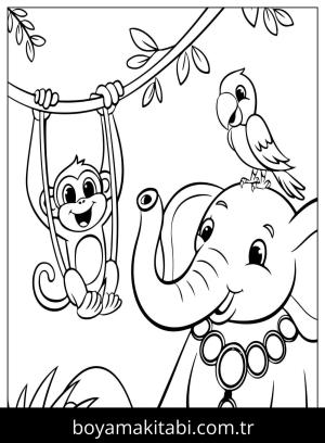 Hayvanat Bahçesi boyama sayfası,  coloring page, , Moments At The Zoo