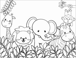 Hayvanat Bahçesi boyama sayfası,  coloring page, Hayvanat Bahçesinde Beş Hayvan, 