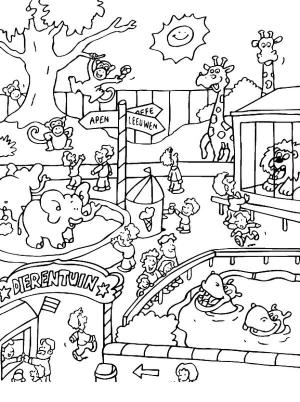 Hayvanat Bahçesi boyama sayfası,  coloring page, Normal Hayvanat Bahçesi, 