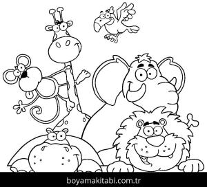 Hayvanat Bahçesi boyama sayfası,  coloring page, , Fun Animals In Zoo