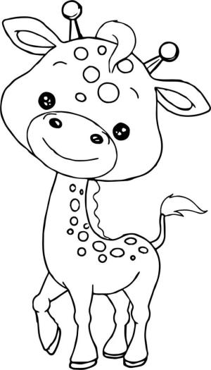 Hayvanat Bahçesi boyama sayfası,  coloring page, Hayvanat Bahçesinde Gülümseyen Zürafa, 