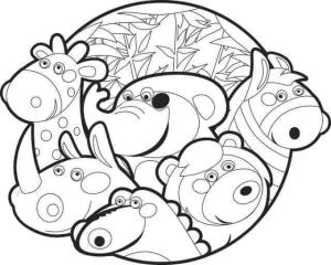 Hayvanat Bahçesi boyama sayfası,  coloring page, Hayvanat Bahçesinde Karikatür Hayvan, 