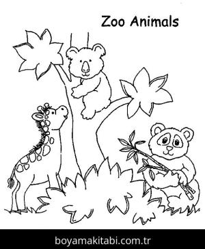 Hayvanat Bahçesi boyama sayfası,  coloring page, , Baby Animals In Zoo