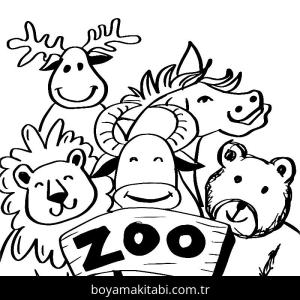 Hayvanat Bahçesi boyama sayfası,  coloring page, , Cute Zoo Animals To Print