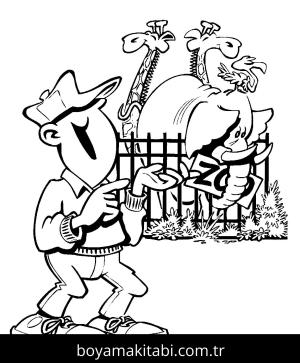 Hayvanat Bahçesi boyama sayfası,  coloring page, , Funny Zoo