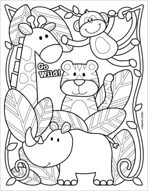 Hayvanat Bahçesi boyama sayfası,  coloring page, Basit Hayvanat Bahçesi, 