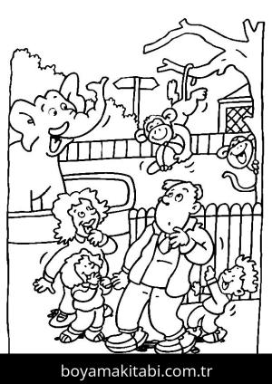 Hayvanat Bahçesi boyama sayfası,  coloring page, , Funny Zoo Animals