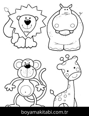 Hayvanat Bahçesi boyama sayfası,  coloring page, , Cute Zoo Animals