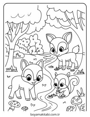 Hayvanlar boyama sayfası – boyama etkinliği, çocuk aktivitesi