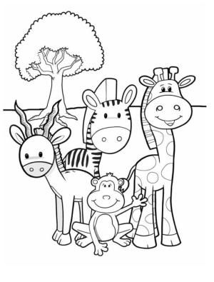 Hayvanlar boyama sayfası,  coloring page, Ormanın ana sakinleri., 