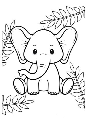 Hayvanlar boyama sayfası,  coloring page, Fil, 