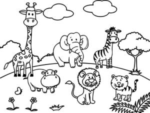 Hayvanlar boyama sayfası,  coloring page, Çizgi film orman hayvanları, 