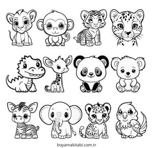 Hayvanlar boyama sayfası – okul öncesi, evde etkinlik