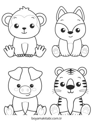 Hayvanlar boyama sayfası – el becerilerini geliştirir, boyama çalışması