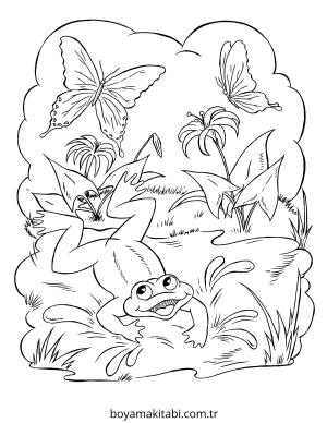 Hayvanlar boyama sayfası – çizgi film temalı, basit çizim