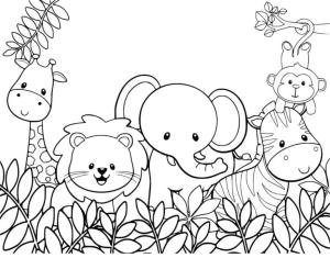 Hayvanlar boyama sayfası,  coloring page, Orman hayvanları boyama sayfası., 