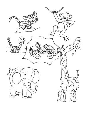 Hayvanlar boyama sayfası,  coloring page, Safari sırasında kimler görülebilir, 