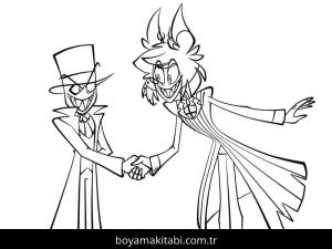 Hazbin Hotel boyama sayfası – çocuklar için, çizgi film temalı
