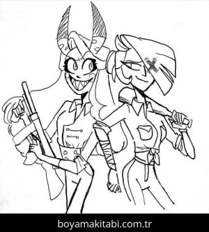 Hazbin Hotel boyama sayfası – eğitici aktivite, yaratıcılık