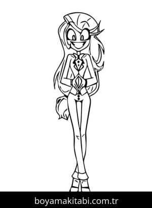 Hazbin Hotel boyama sayfası – renkli çizimler, okul öncesi