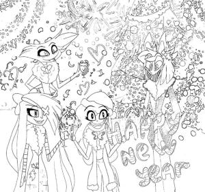 Hazbin Hotel boyama sayfası,  coloring page, Hazbin Hotel Yeni Yıl, 