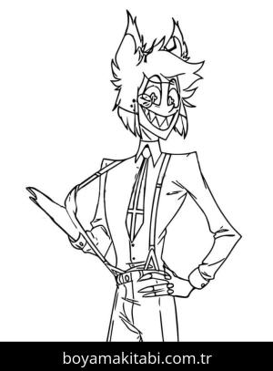 Hazbin Hotel boyama sayfası – boyama etkinliği, çocuk aktivitesi