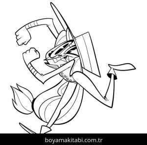Hazbin Hotel boyama sayfası – çocuklar için, çizgi film temalı