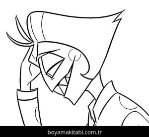 Hazbin Hotel boyama sayfası – eğlenceli etkinlik, el becerilerini geliştirir