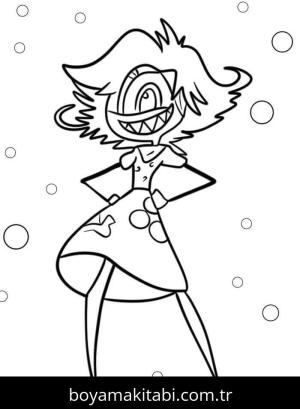 Hazbin Hotel boyama sayfası – yaratıcılığı geliştirir, keyifli zaman