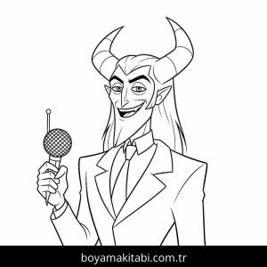 Hazbin Hotel boyama sayfası – okul öncesi, evde etkinlik