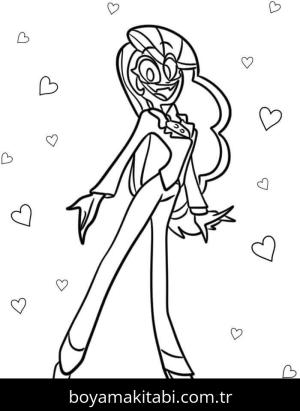 Hazbin Hotel boyama sayfası – okul öncesi, evde etkinlik