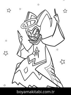 Hazbin Hotel boyama sayfası – evde etkinlik, ücretsiz yazdır