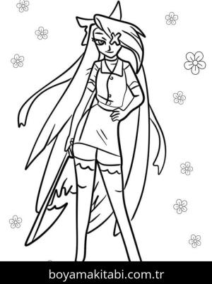 Hazbin Hotel boyama sayfası – basit çizim, kolay boyama