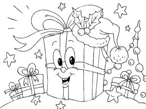 Hediye boyama sayfası,  coloring page, Komik Noel Hediyeleri, 