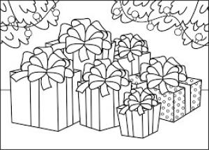 Hediye boyama sayfası,  coloring page, Altı Hediye Kutusu, 